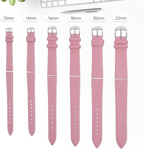 Leather Watch Strap， Watch Band Silver Buckle Elegant Leather Watch Strap for Men and Women in Kuwait