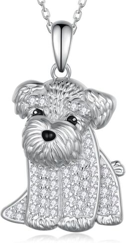 Yorkie Necklace 925 Sterling Silver Dog Pendant Necklaces Cute Animal Puppy Dog Yorkie Jewelry Gifts for Women Yorkie Gifts Lovers in Saudi Arabia