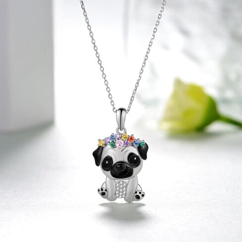 Yorkie Necklace 925 Sterling Silver Dog Pendant Necklaces Cute Animal Puppy Dog Yorkie Jewelry Gifts for Women Yorkie Gifts Lovers in Saudi Arabia