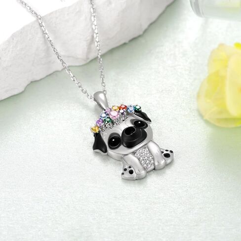 Yorkie Necklace 925 Sterling Silver Dog Pendant Necklaces Cute Animal Puppy Dog Yorkie Jewelry Gifts for Women Yorkie Gifts Lovers in Saudi Arabia