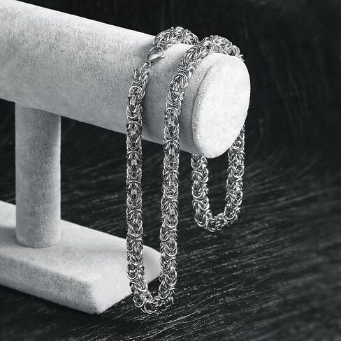45/50/55/60/65/70cm Stainless Steel Chain Necklaces for Men & Women 6mm/7mm/8mm Byzantine Chain in Saudi Arabia