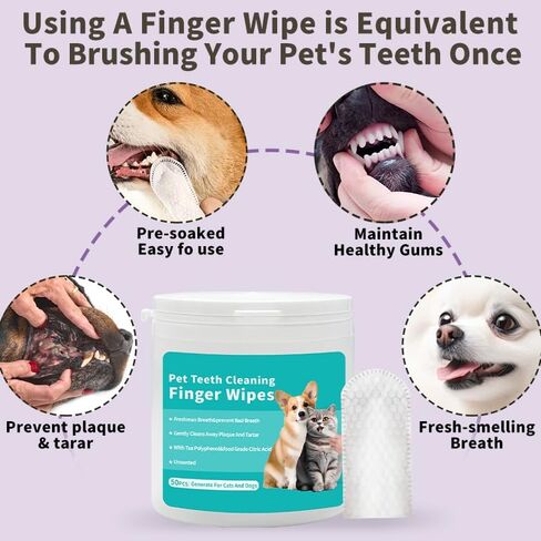 Ear Cleaning Wipes for Pets, 50 Count, Removes Wax and Debris, Soothes Itching and Inflammation in Kuwait