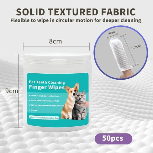Ear Cleaning Wipes for Pets, 50 Count, Removes Wax and Debris, Soothes Itching and Inflammation in Kuwait