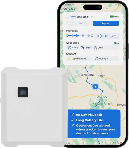 جهاز تعقب PEEQ POM GPS - جهاز تتبع في الوقت الحقيقي للمركبات والدراجات النارية والقوارب والأساطيل والمقطورات - 4G LTE، عمر بطارية طويل، تغطية عالمية، منصة قابلة للتطوير، يتطلب الاشتراك (أزرق مخضر داكن) in Saudi Arabia