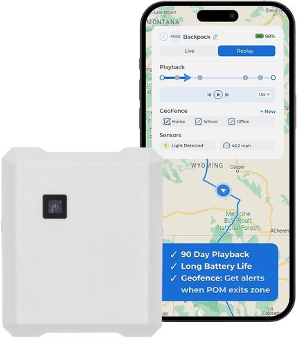 جهاز تعقب PEEQ POM GPS - جهاز تتبع في الوقت الحقيقي للمركبات والدراجات النارية والقوارب والأساطيل والمقطورات - 4G LTE، عمر بطارية طويل، تغطية عالمية، منصة قابلة للتطوير، يتطلب الاشتراك (أزرق مخضر داكن) in Saudi Arabia