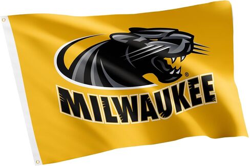 لافتات علم جامعة ويسكونسن صبار الصحراء ميلووكي UWM Panthers 100% بوليستر للاستخدام الداخلي والخارجي 3x5 أقدام (النمط 1) in Saudi Arabia