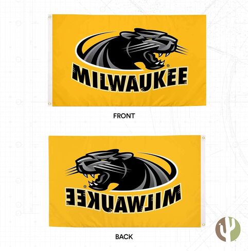 لافتات علم جامعة ويسكونسن صبار الصحراء ميلووكي UWM Panthers 100% بوليستر للاستخدام الداخلي والخارجي 3x5 أقدام (النمط 1) in Saudi Arabia