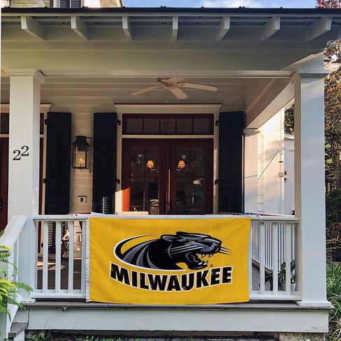 لافتات علم جامعة ويسكونسن صبار الصحراء ميلووكي UWM Panthers 100% بوليستر للاستخدام الداخلي والخارجي 3x5 أقدام (النمط 1) in Saudi Arabia