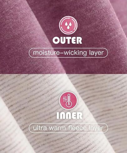 Long Johns Thermal Underwear for Women Fleece Lined Base Layer Pajama Set Cold Weather in Saudi Arabia