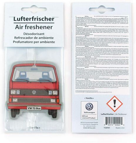 معطر هواء مجموعة فولكس فاجن من بريسا، معطر للغرفة، مزيل الروائح الكريهة للسيارات T1 Bus Campervan Motif (بينا كولادا/فيروزي/مجموعة من 2) in Kuwait