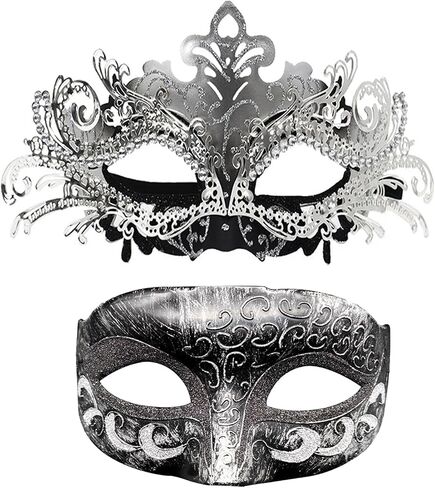 Couple Masquerade Mask Set - Venetian Style Masks for Halloween, Costume Parties and Carnival in Kuwait