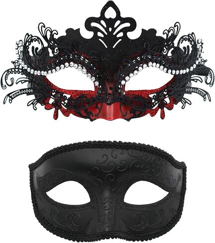 Couple Masquerade Mask Set - Venetian Style Masks for Halloween, Costume Parties and Carnival in Kuwait