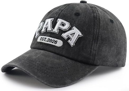Papa Est 2025 Hat for Men, Funny Adjustable Cotton 3D Embroidered Best Dad Baseball Cap in Saudi Arabia