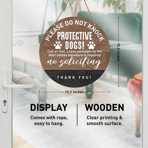 Please Do Not Knock or Ring Doorbell Sign, Do Not Disturb No Soliciting Sign for Gate Fence Yard Dog Barking Door Sign, Beware of Dog Sign for Home Front Door, Gift for Dog Owner Dad Mom in Saudi Arabia