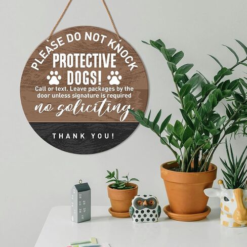 Please Do Not Knock or Ring Doorbell Sign, Do Not Disturb No Soliciting Sign for Gate Fence Yard Dog Barking Door Sign, Beware of Dog Sign for Home Front Door, Gift for Dog Owner Dad Mom in Saudi Arabia