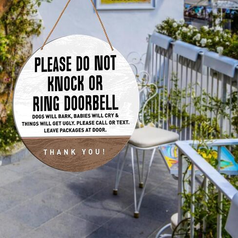 Please Do Not Knock or Ring Doorbell Sign, Do Not Disturb No Soliciting Sign for Gate Fence Yard Dog Barking Door Sign, Beware of Dog Sign for Home Front Door, Gift for Dog Owner Dad Mom in Saudi Arabia