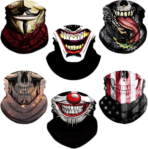 6 Pack Neck Gaiter Face Mask Bandana Scarf Balaclava for men women in Saudi Arabia