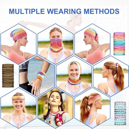 6 Pack Neck Gaiter Face Mask Bandana Scarf Balaclava for men women in Saudi Arabia