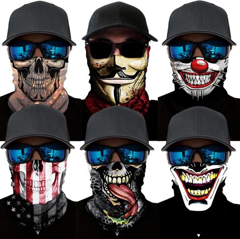 6 Pack Neck Gaiter Face Mask Bandana Scarf Balaclava for men women in Saudi Arabia