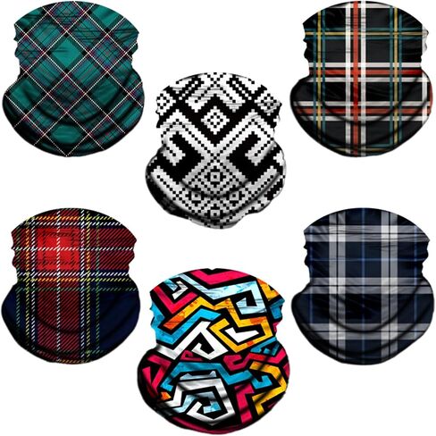 6 Pack Neck Gaiter Face Mask Bandana Scarf Balaclava for men women in Saudi Arabia