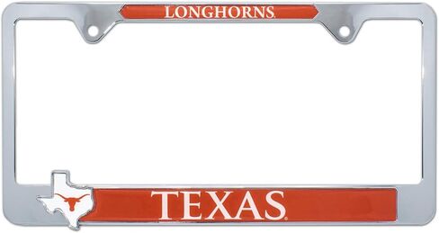 Officially Licensed Premium Shiny Chrome Metal License Plate Frame with Texas Shaped Insert - Second Generation - Mascot Version (TCU) in Saudi Arabia