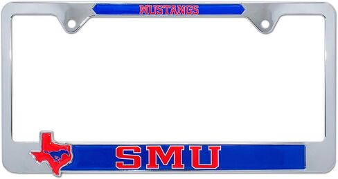 Officially Licensed Premium Shiny Chrome Metal License Plate Frame with Texas Shaped Insert - Second Generation - Mascot Version (TCU) in Saudi Arabia