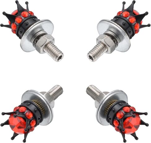 Lunsom License Plate Screws Fastener Bling Mounting License Plate Bolts License Plate Screws Kits Compatible with Car Motorcycle,4 PCS (Red) in Kuwait