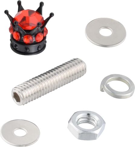 Lunsom License Plate Screws Fastener Bling Mounting License Plate Bolts License Plate Screws Kits Compatible with Car Motorcycle,4 PCS (Red) in Kuwait