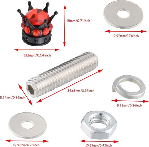 Lunsom License Plate Screws Fastener Bling Mounting License Plate Bolts License Plate Screws Kits Compatible with Car Motorcycle,4 PCS (Red) in Kuwait