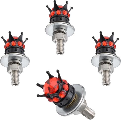Lunsom License Plate Screws Fastener Bling Mounting License Plate Bolts License Plate Screws Kits Compatible with Car Motorcycle,4 PCS (Red) in Kuwait