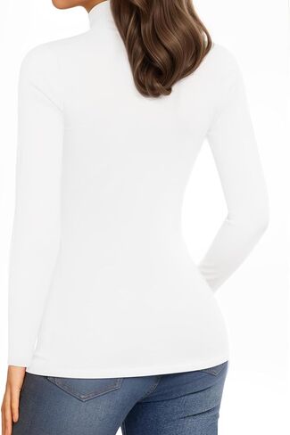 HERLOLLYCHIPS Long Sleeve Shirts for Women Mock Turtle Neck Tops Sexy Casual Fitted Tee T-Shirts Tshirt in Saudi Arabia