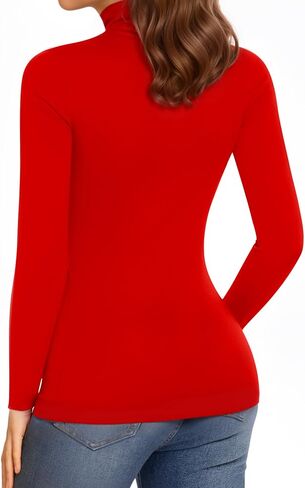 HERLOLLYCHIPS Long Sleeve Shirts for Women Mock Turtle Neck Tops Sexy Casual Fitted Tee T-Shirts Tshirt in Saudi Arabia