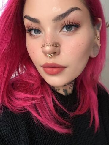 5Pcs Surgical Steel Across Top Nose Rings Chain for Women Nose Studs Nostril Chain for Women Men Chain Nose Piercing Jewelry Gold, Silver in Kuwait