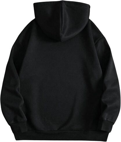 SHENHE Men's Loose Fit Bear Embroidery Long Sleeve Thermal Hooded Sweatshirt Hoodie Tops in Saudi Arabia