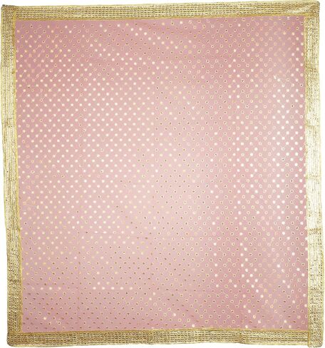 Decorative Mat Aasan Chunari Backdrop Artificial Silk Pooja Cloth Chunni Indian Traditional Festival New Year Decoration MATA Ki Chunri for Statue Chowki Aasan Mat(Size:-36 Inche x 36 Inche)(Red) in Kuwait