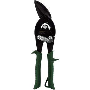MIDWEST Blackout Series Aviation Snip - Left Cut Offset Tin Cutting Shears with Forged Blade & KUSH'N-POWER Comfort Grips - MWT-6510LO