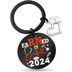 Stocking Stuffers Nursing Graduation Gifts for Her Women Nurse Week Nurses Day Accessories for Work Medical Assistant Student Gift for Nurses Practitioner Female Presents Earned It 2024 Key Chain