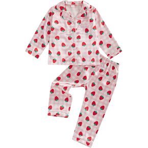 MAINESAKA Toddler Baby Girl Boys Satin Silk Pajamas Set Button Down Shirt Pants Checkerboard Stripe Pjs Fall Winter Sleepwear