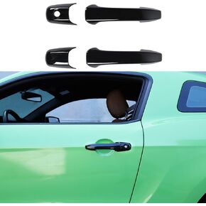 RT-TCZ Door Handle Trim Cover ABS Exterior Decoration Accessories for 2004-2014 Ford Mustang, 4PCS (Black)