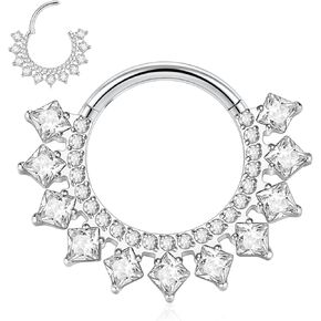 FUNLMO 316L Surgical Steel Septum Ring Daith Piercing Jewelry Nose Ring Hoop Tragus Helix Rook Piercing Jewelry Cartilage Earrings For Women Men