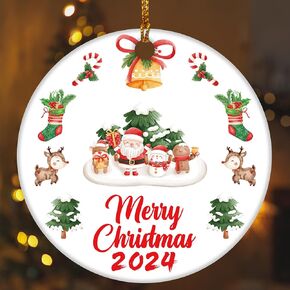 زينة عيد الميلاد، زينة شجرة عيد الميلاد، زخرفة شجرة عيد الميلاد الزجاجية الأنيقة - زينة عيد الميلاد المستديرة - 2024 زينة شجرة عيد الميلاد.
