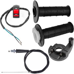 7/8" 22mm Twist Throttle Accelerator Handle Grips Replacement for 50cc 110cc 150cc 250cc Mini Bike ATV Quad Pitbike Dirtbike (Band flameout Switch)