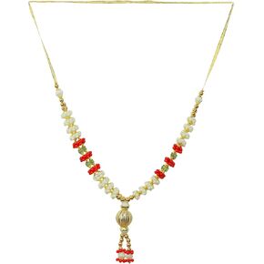Artificial Mala Pearl Beads Garland Haar Moti Mala for Idol-Mala for God Statues Accessories Pooja Sringar Articles Ornament for Indian Traditional Festival Decoration(Size:-7")(Multicolour)