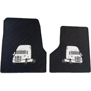 Floor Mat for Freightliner Cascadia 2008-2016 Set Rubber Black Updated Non-Slip for Cascadia Floor Mat Semi Truck Accessories All-Weather Right Passenger/Left Driver Side (White)