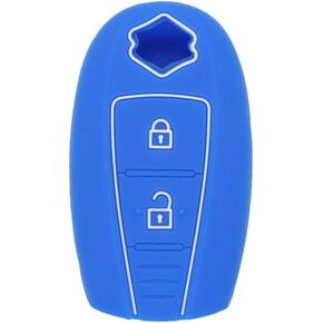 SEGADEN Silicone Cover Protector Case Holder Skin Jacket Compatible with SUZUKI 2 Button Remote Key Fob CV4543 Deep Blue