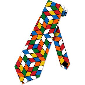 Three Rooker Puzzle Cube Ties Mens Illusion Puzzle Necktie