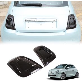 Tail Light Cover Compatible with Fiat 500 2016-2024 Smoked Black Tail Light Lamp Cover Guard Trim ABS Exterior Accessories