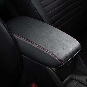 AOMSAZTO Center Console Armrest Cover for 2016-2021 Hyundai Tucson Leather Black