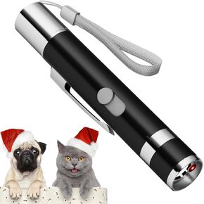 2 Pack Cat Toys, Cat Toy Red Pointer for Indoor, Rechargeable, 5 Adjustable Patterns, 3 Modes Training Chaser Pet Toy Pointer, Interactive Pet Cat/Dog Toy for Cats Fun Playing Exercise(Black)