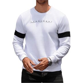 SOLY HUX Men's Crewneck Pullover Sweatshirt Casual Printed Basic Long Sleeve Shirts Top